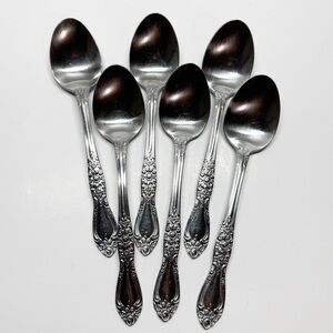 Vintage Northland Stainless Carolina Floral Spoons Korea Set of 6